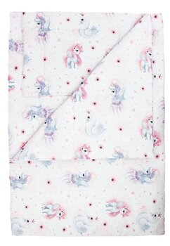 Lenjerie 3 piese, Unicornul roz, 120x60cm