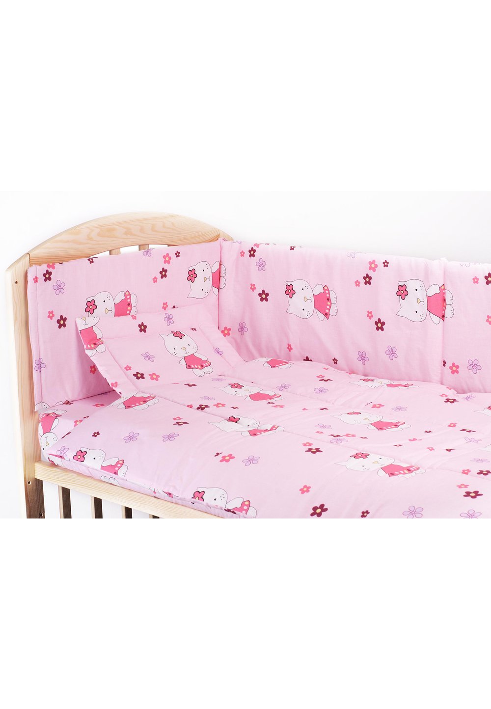 Lenjerie 4 piese kitty roz,120 x 60 cm
