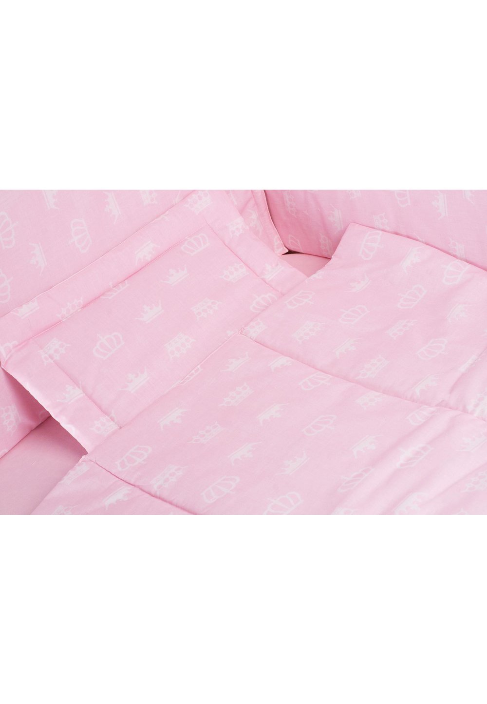 Lenjerie 4 piese princess doua fete 120x60 cm