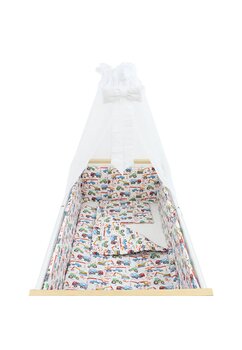Lenjerie 6 piese, Prichindel, cu masinute,120x60cm