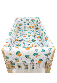 Lenjerie 7 piese, Prichindel, animalute in jungla, 120x60cm, multicolor