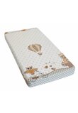 Lenjerie cu baldachin, 6 piese, Bufnite mari, crem 120x60 cm