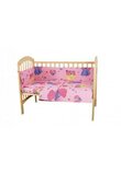 Lenjerie cu baldachin, 6 piese, Printese roz 120x60 cm
