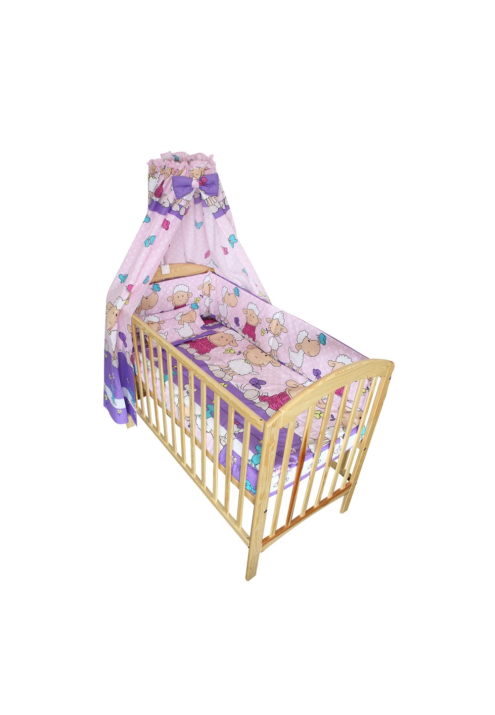 Lenjerie cu baldachin, oite mov, 120 x 60 cm