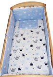 Lenjerie cu baldachin voal, 6 piese, Prince albastru, 120 x 60 cm