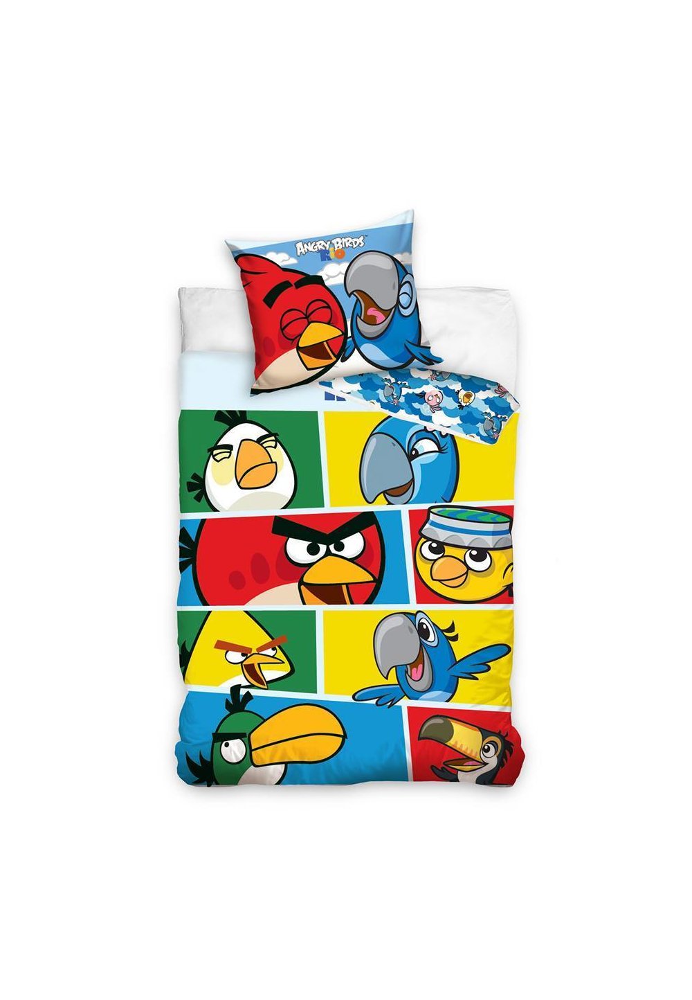 Lenjerie de pat Angry Birds, albastra, 160x200cm imagine
