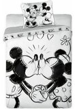 Lenjerie de pat, Minnie si Mickey, alb si negru, 160 x 200 cm