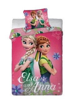 Lenjerie de pat, roz, Elsa si Anna, 160x200cm