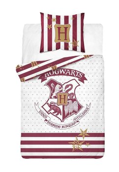 Lenjerie pat bumbac, Harry Potter, Hogwart, multicolor, 140x200 cm