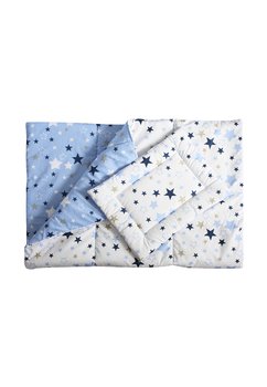 Lenjerie patut, 4 piese, 2 fete, stelutele albastre, 120 x 60 cm
