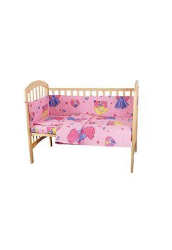 Lenjerie patut bumbac, Printese, roz, 4 piese