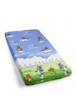Lenjerie patut bumbac Tom si Jery,albastru,5 piese, 140x70cm
