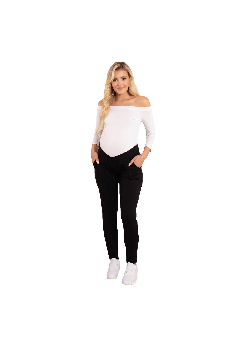 Pantaloni gravide, 95% bumbac, Ada, negru