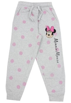 Pantaloni trening, bumbac, Minnie Mouse, gri cu buline