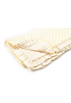 Paturica soft  botez, simpla ,cu volanase ,crem 80 x 100 cm