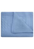 Paturica tricotata, albastra deschis, 100x110 cm
