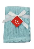 Paturica tricotata, Baby, turcoaz, 75x100cm