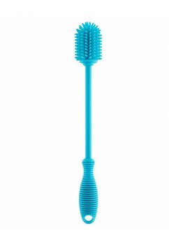 Perie din silicon, pentru biberoane, turcoaz, +0 luni