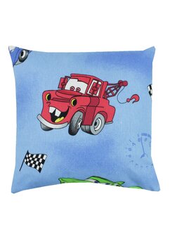 Perna bumbac, Cars, albastru, 38x38 cm