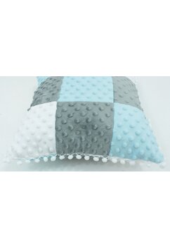 Perna minky cu ciucur, Hello, multicolor, 38x38 cm