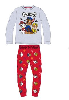 Pijama baieti, bumbac, Marshall, Chase, Ruble, gri cu rosu