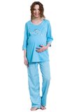 Pijama gravide, Happy Moments, albastra