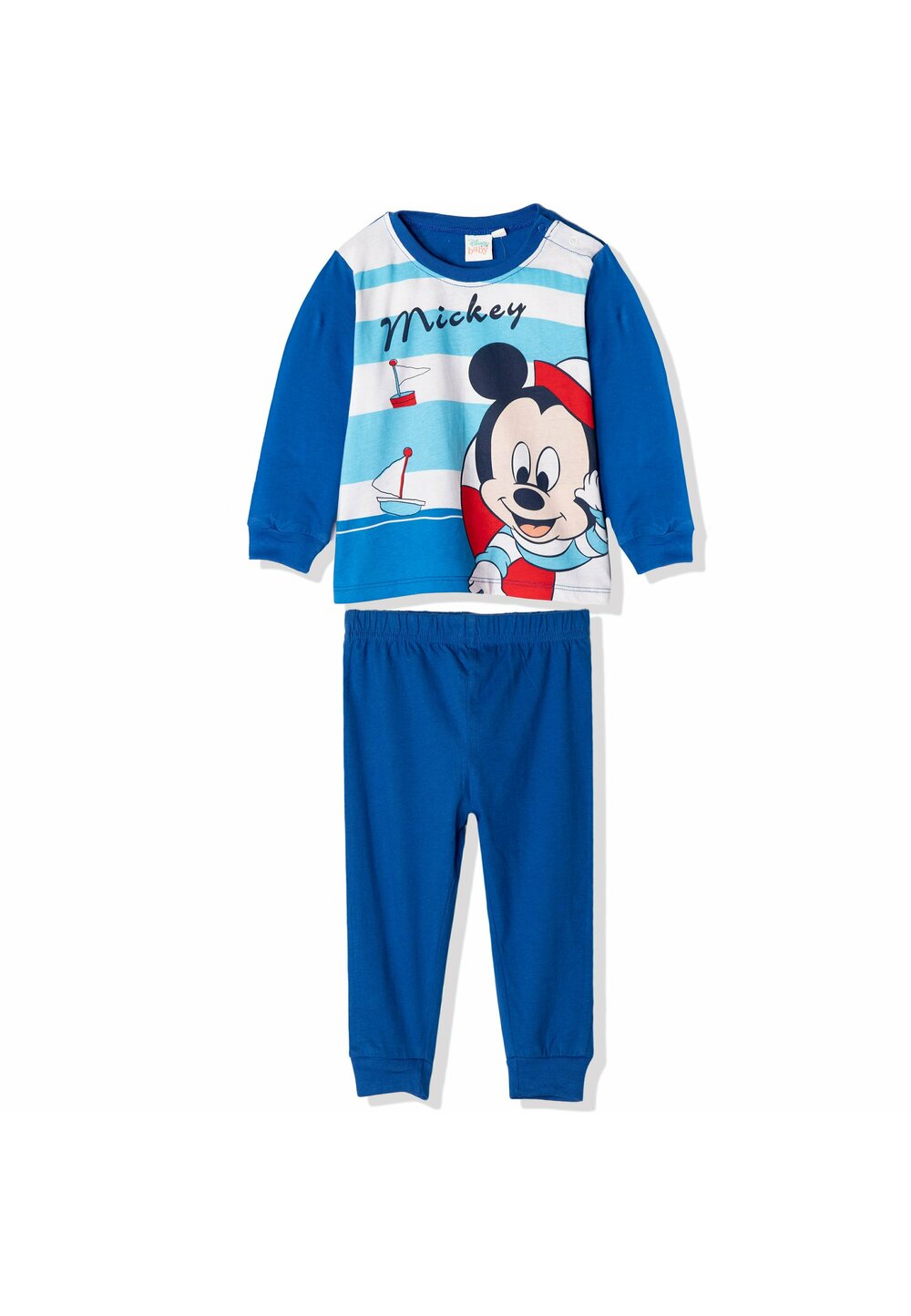 Pijama maneca lunga, bebe Mickey, albastra Albastra