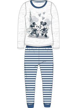Pijama ML, 98%bumbac, cu imprimeu, Minnie si Mickey in Paris, bleumarin