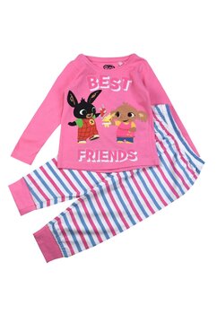 Pijama ML, bumbac, cu imprimeu, Best Friends, Bing, roz