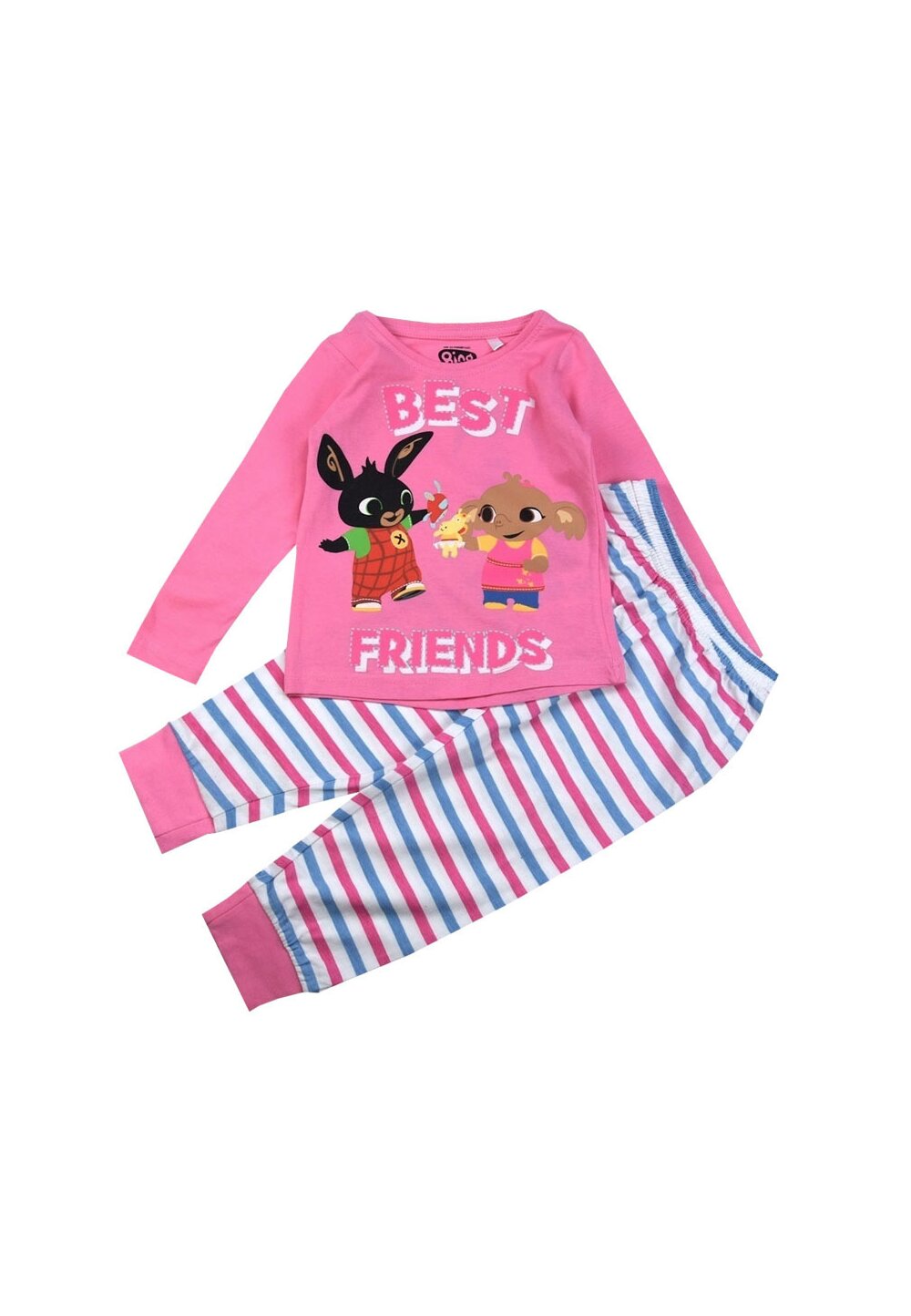 Pijama ML, bumbac, cu imprimeu, Best Friends, Bing, roz Best