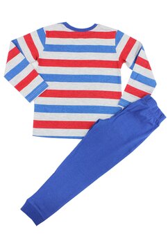 Pijama ML, bumbac, Spider Man, cu dungi multicolore, pantaloni albastri