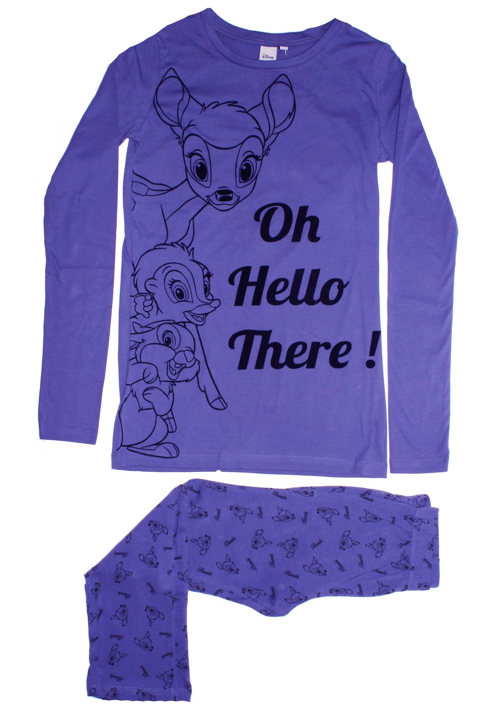 Pijama mov deschis, pantalon 3/4, Bambi