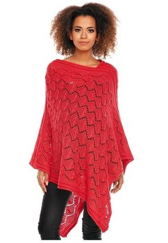 Poncho rosu, tricotat