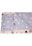 Lenjerie 2 fete, 5 piese, coronite Prince albastru, 140 x 70 cm
