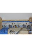 Lenjerie  3 piese animalute albastra, 120x 60