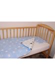 Lenjerie 4 piese, 2 fete, coronite Prince albastru, 120 x 60 cm