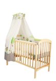 Lenjerie cu baldachin, 6 piese, bufnite mari, verzi, 120x60 cm