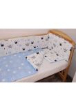 Lenjerie cu baldachin, 6 piese, coronite Prince albastru, 120 x 60 cm