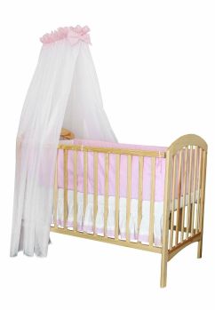 Baldachin patut, roz cu buline albe, 300 x 160 cm