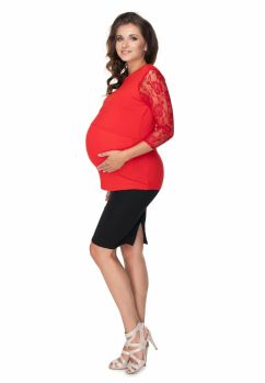 Bluza cu dantela, rosie