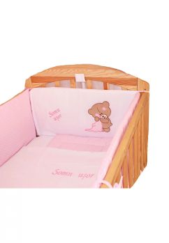 Lenjerie 5 piese, Little Bear, roz, 120x60cm