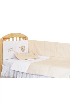 Lenjerie 5 piese, owl, crem 120 x 60 cm