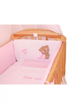 Lenjerie 6 piese, Little Bear, roz, 120x60cm