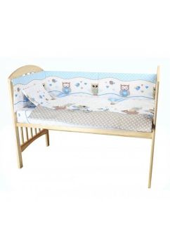 Lenjerie patut, 5 piese, Bufinite albastre, 140x70 cm