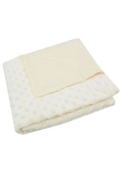 Paturica minky verso bumbac, soft, crem, 100 x 80 cm