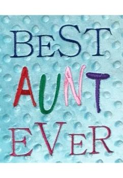 Perna minky, turcoaz, Best aunt ever