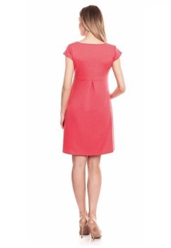 Rochie gravide, roz cu fundita