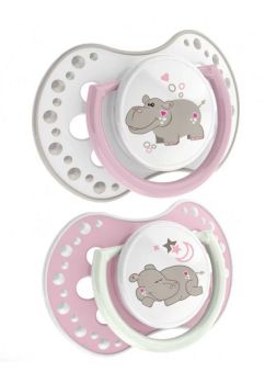 Set 2 suzete, Lovi, Night and Day, roz, 3-6luni