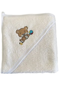 Prosop bumbac, alb cu ursulet, 80x100cm