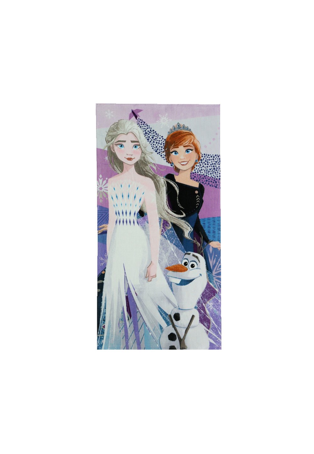 Prosop bumbac, Ana, Elsa si Olaf, mov 140×70 cm 140x70